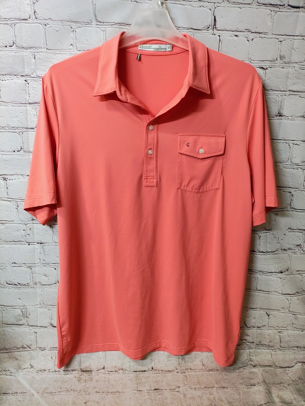 Criquet Mens Performance Player Pink Tropicana XL Wicking Golf Resort Shirt